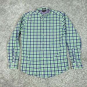Rodd and Gunn Shirt Mens Medium Green Blue Check Long Sleeve Sports Fit Italy